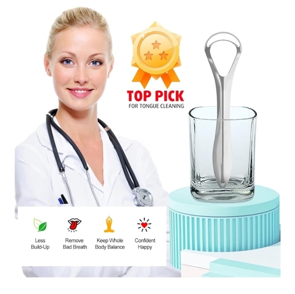 Metal tongue scraper for adults and children, stainless steel tongue cleaner - Picture 6 of 8